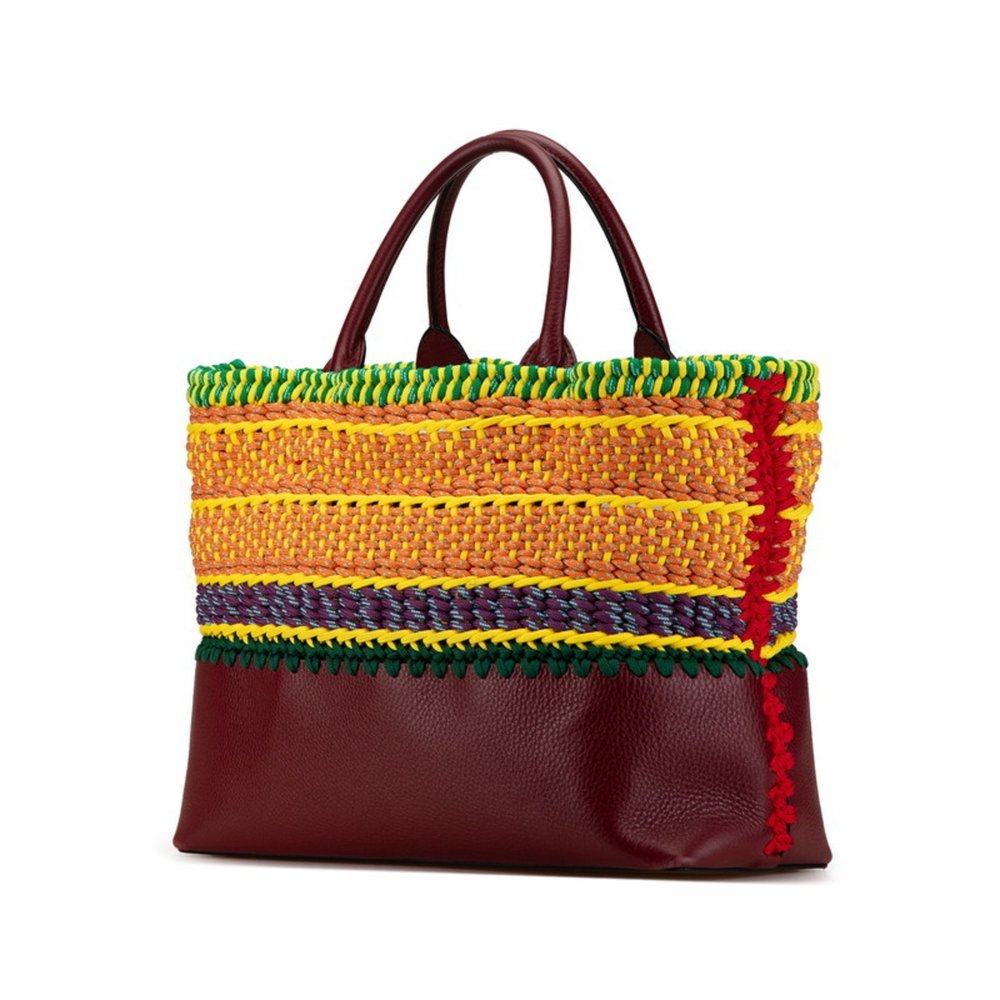 VALENTINO Shoulder Bag Bordeaux Multicolor Leather - Picture 2 of 8